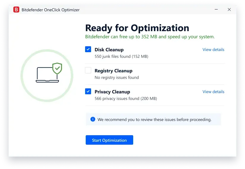 Bitdefender OneClick Optimizer