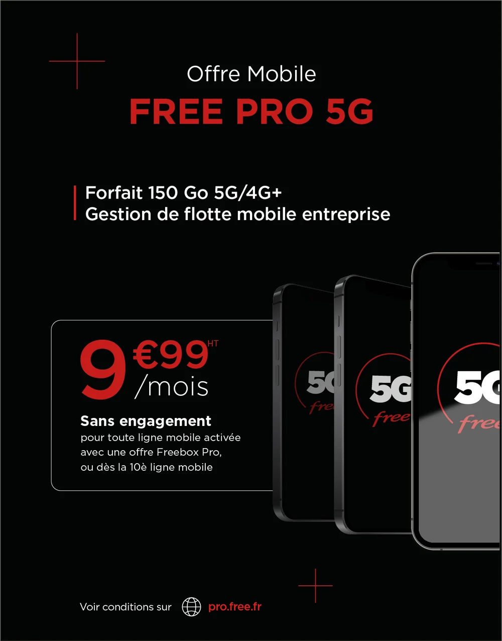 Affiche officielle Free Pro : offre mobile Free Pro 5G